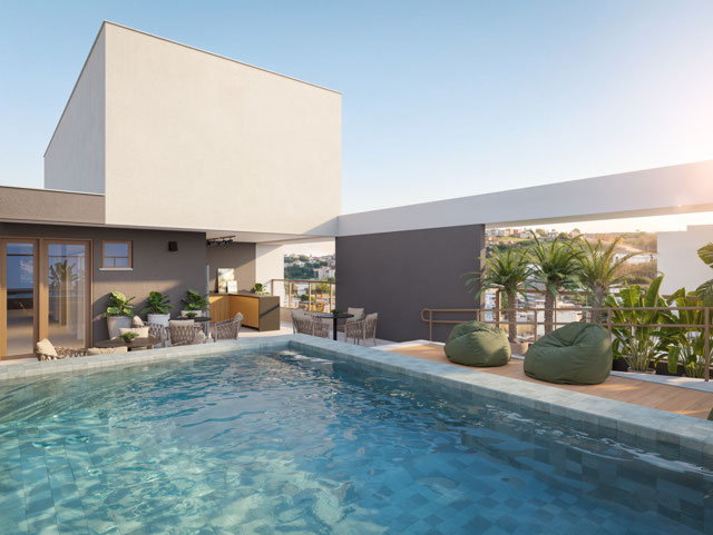 Piscina do rooftop do Flow São Pedro